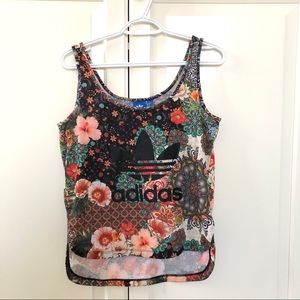 Adidas floral tank top